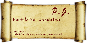 Perhócs Jakobina névjegykártya